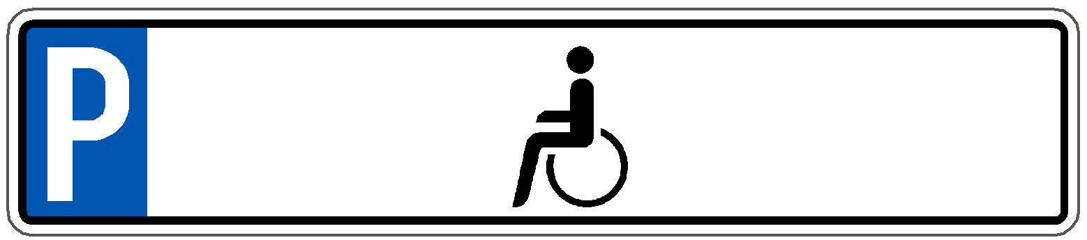 Parkplatzschild im Kennzeichenformat 520 x 110 mm  - mit Behindertensymbol