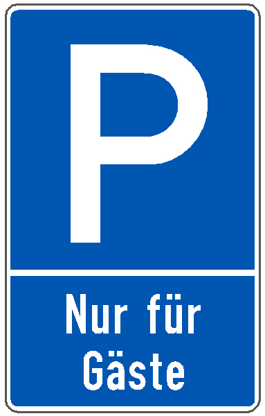 Parkplatzschilder mit P in blau / weiß Nur für Gäste